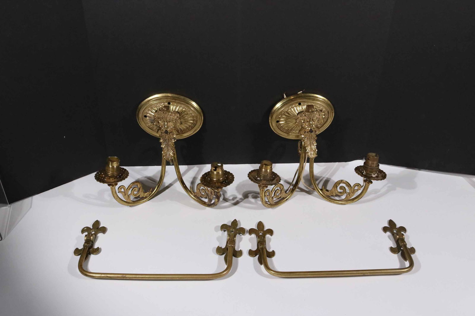 Pair of Brass Two-light Wall Sconces (1 of 6)