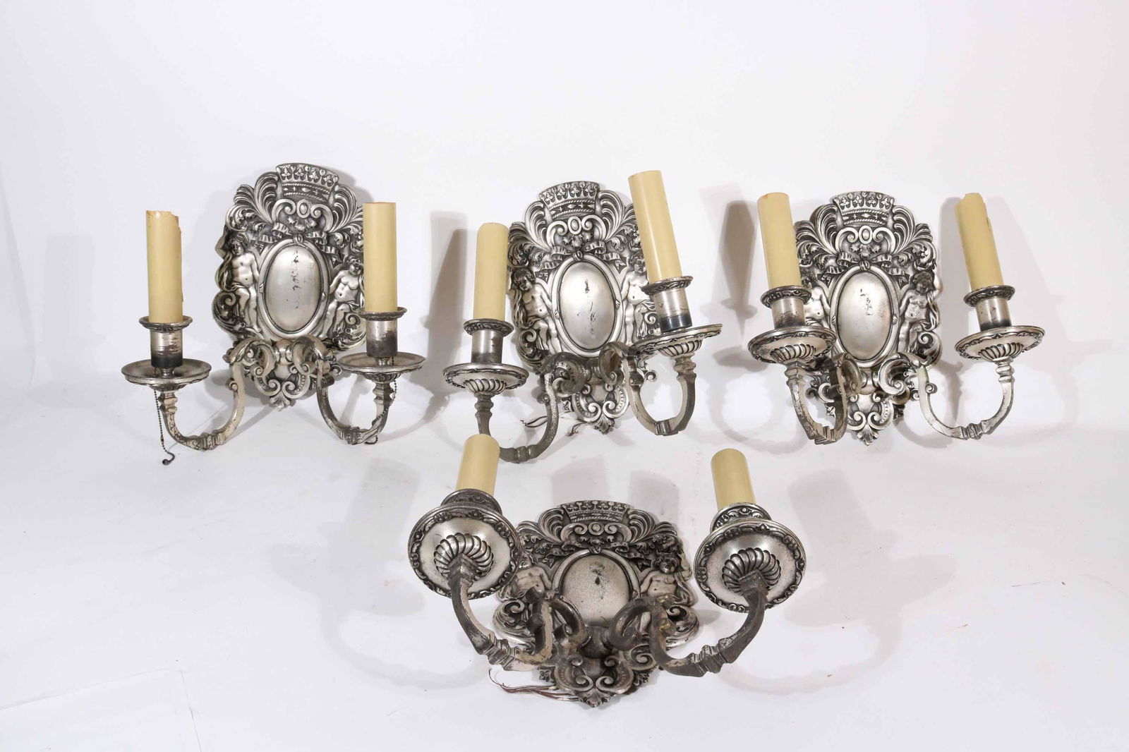 Four Silver Gilt Two Arm Wall Sconces (1 of 6)