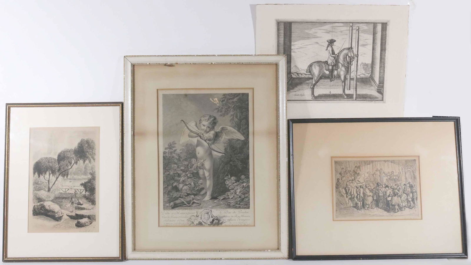 Four Black and White Engravings (1 of 7)