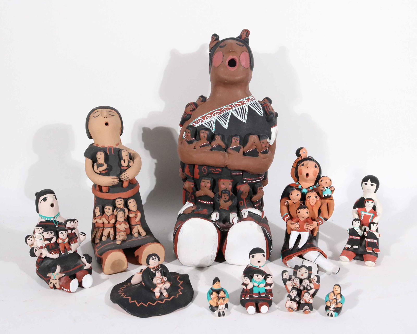 Ten Native American Storyteller Pottery Figures (1 of 8)