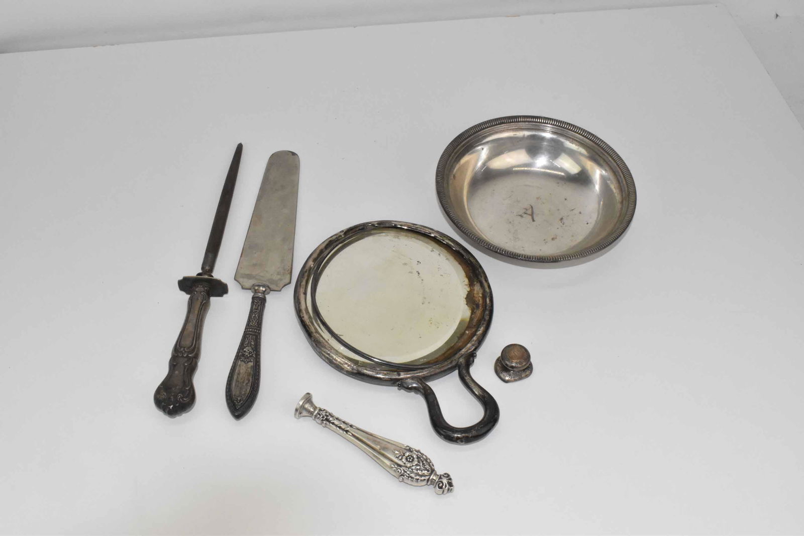 Antique Gorham Sterling Vanity Hand Mirror (1 of 8)