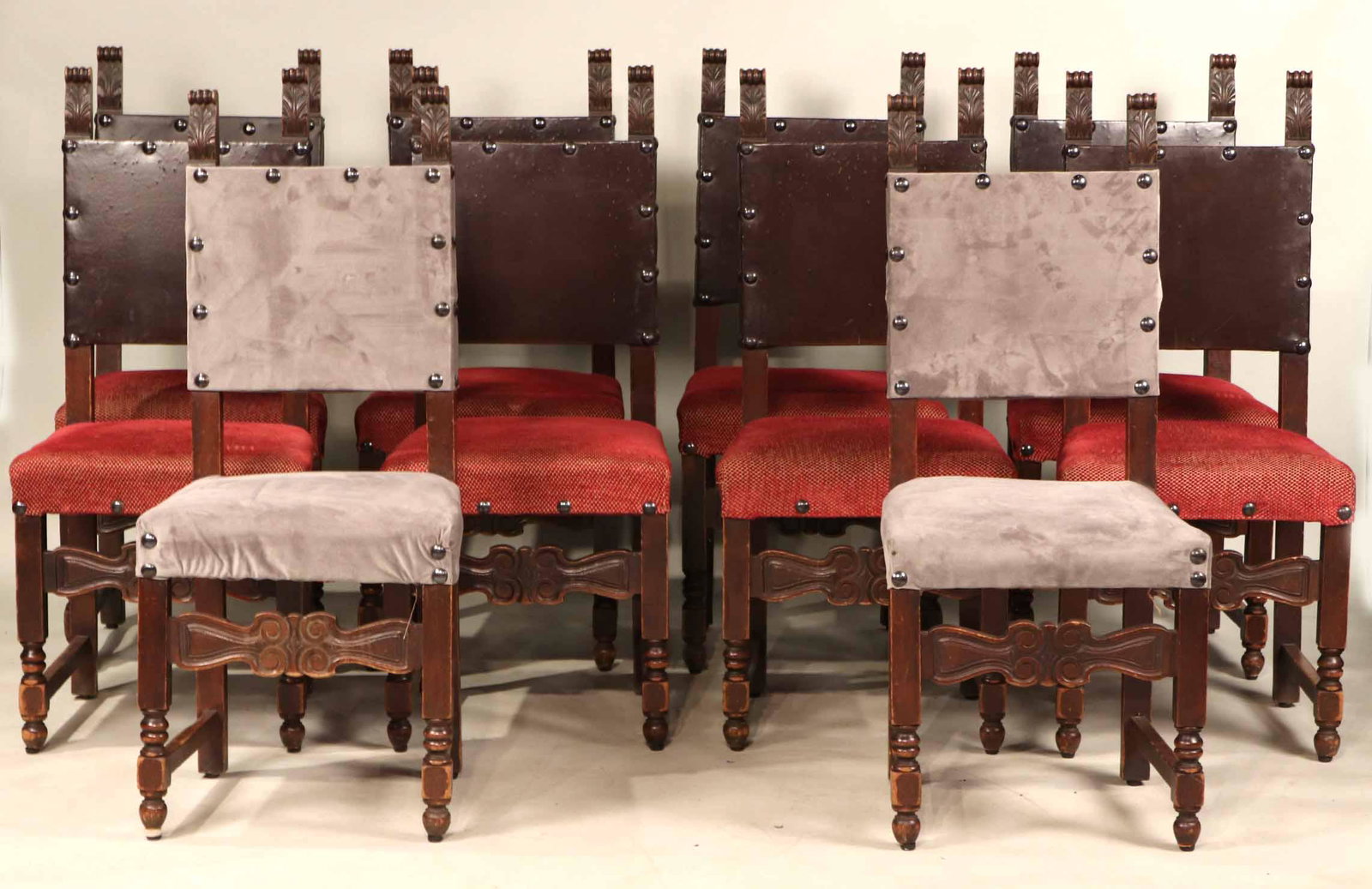 Ten Similar Baroque Style Walnut Dining Chairs (1 of 8)