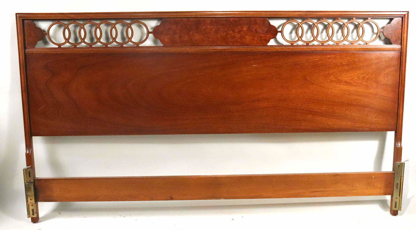 Contemporary Stained Maple Headboard: Double headboard, marked Royal Windsor verso. 43"h x 6'5"l Provenance: Property from the Estate of Dr. Samy Iosub