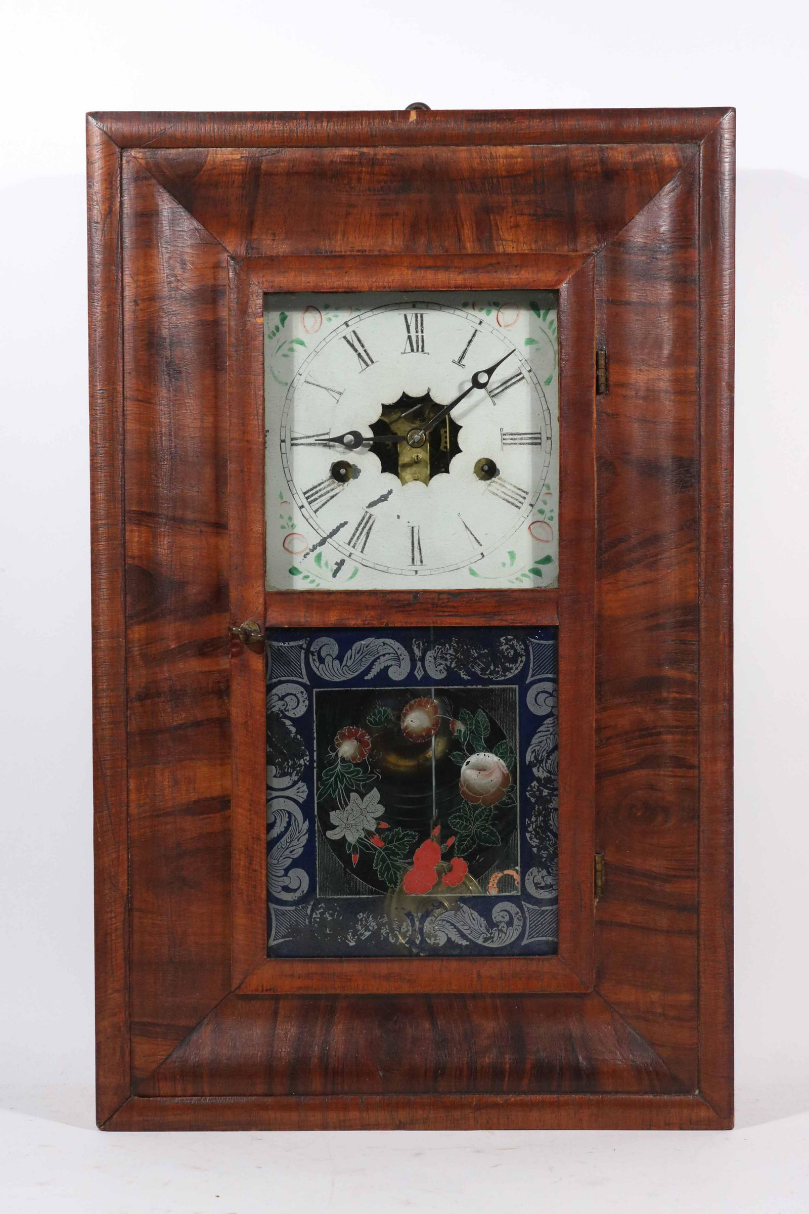 Federal Eglomise-Inset Mahogany Mantel Clock (1 of 5)