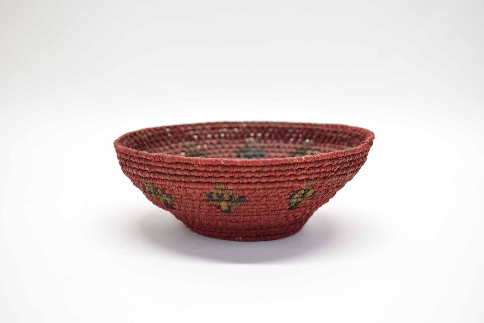 Vintage Hand Woven Red Indian Basket (1 of 5)