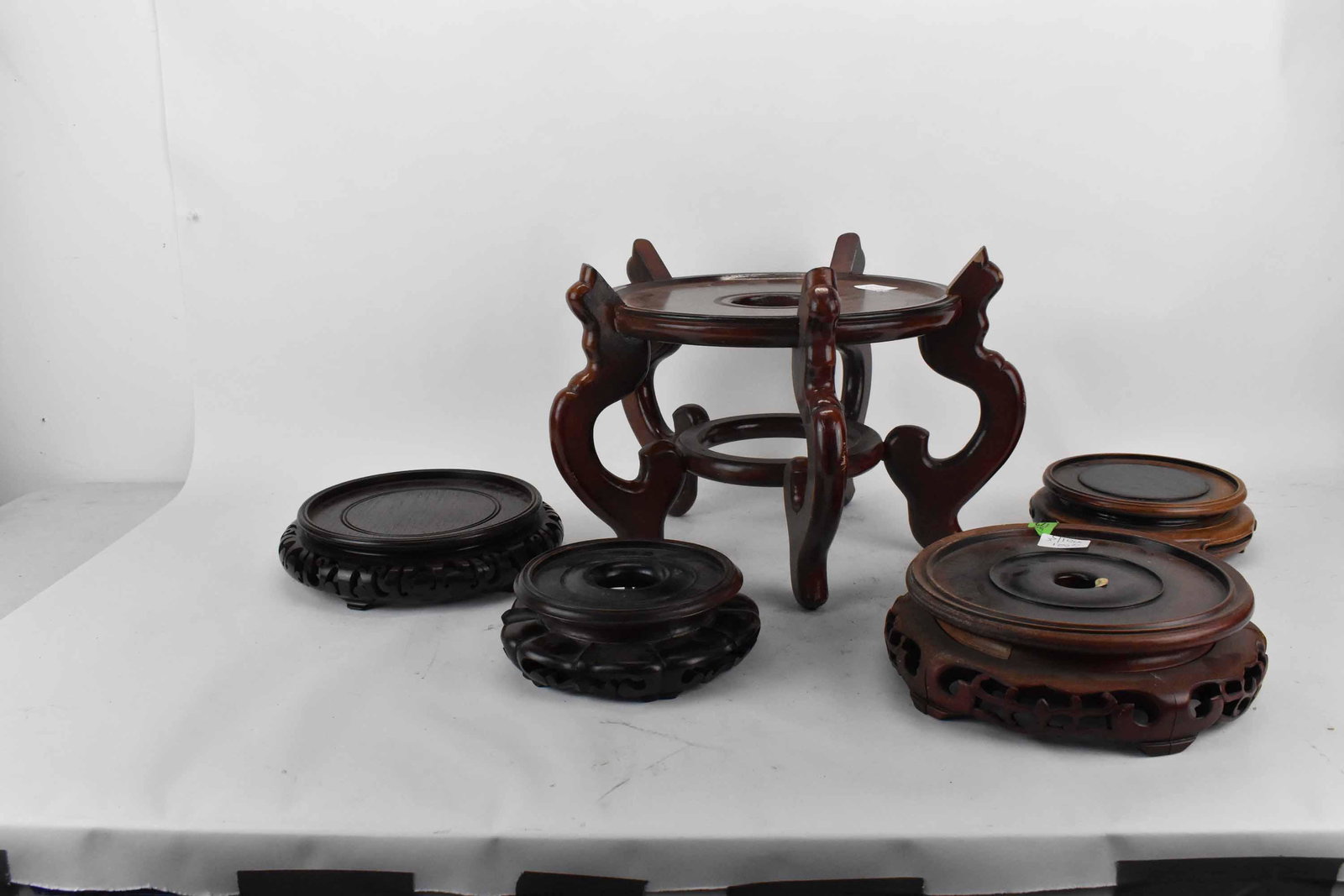 Five Vintage Hardwood Plant/Garden Stands (1 of 7)