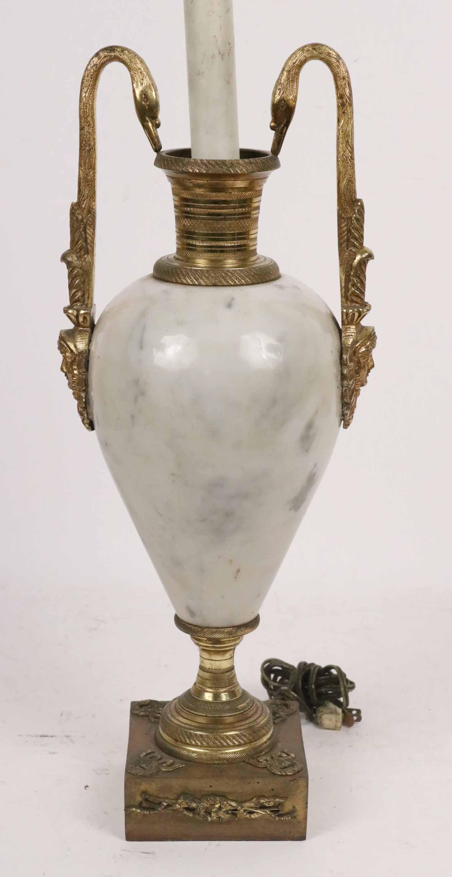 Marble Bronze Mounted Swan Handled Vase (1 of 4)