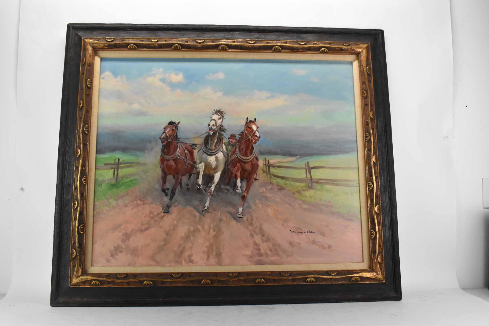 Kryzak Oil on Canvas of Horse Drawn Wagon (1 of 7)
