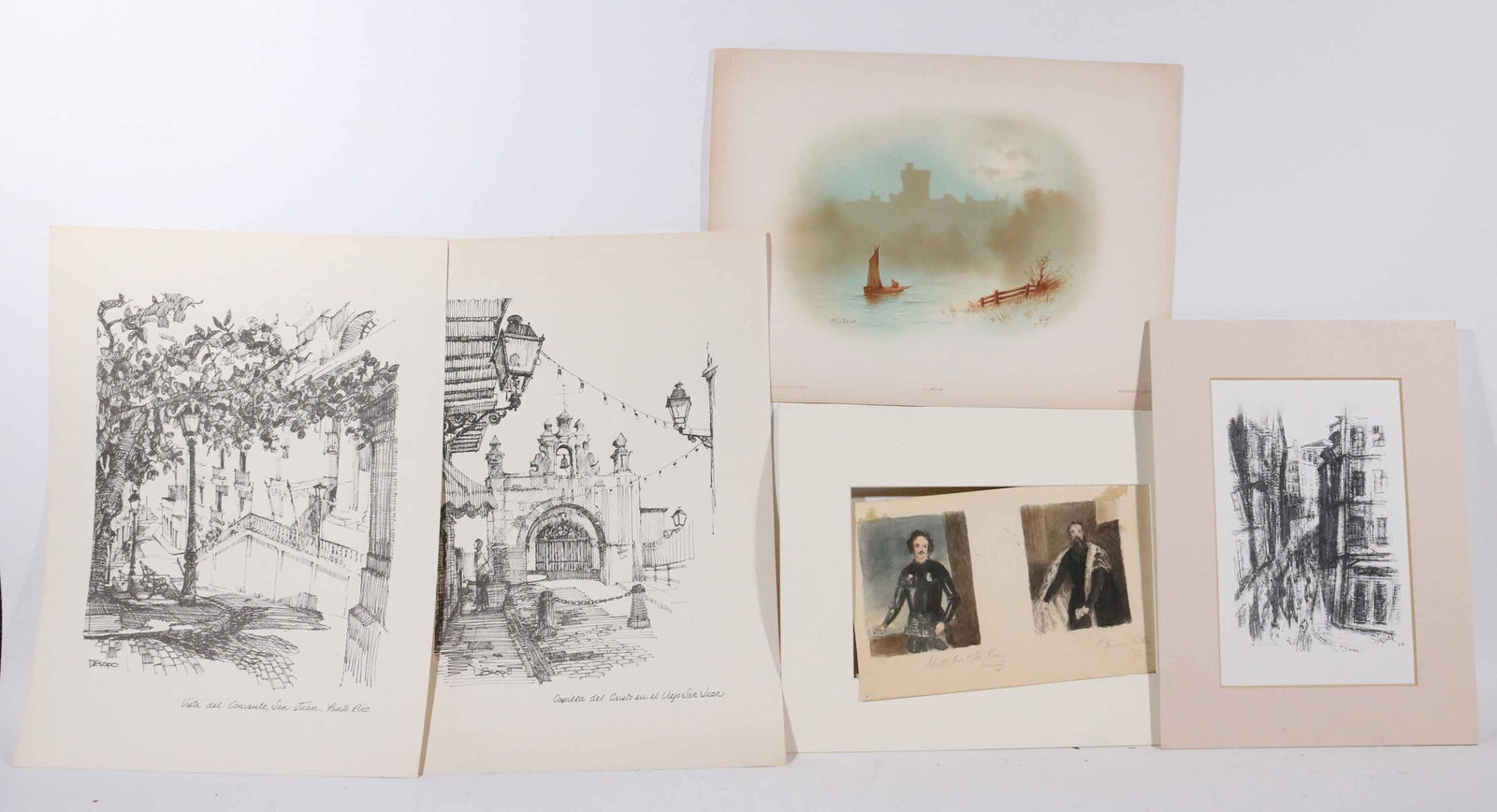 Five Unframed Works of Art (1 of 6)
