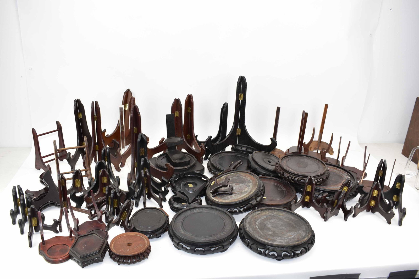 Large Group of Hardwood Display Stands (1 of 7)