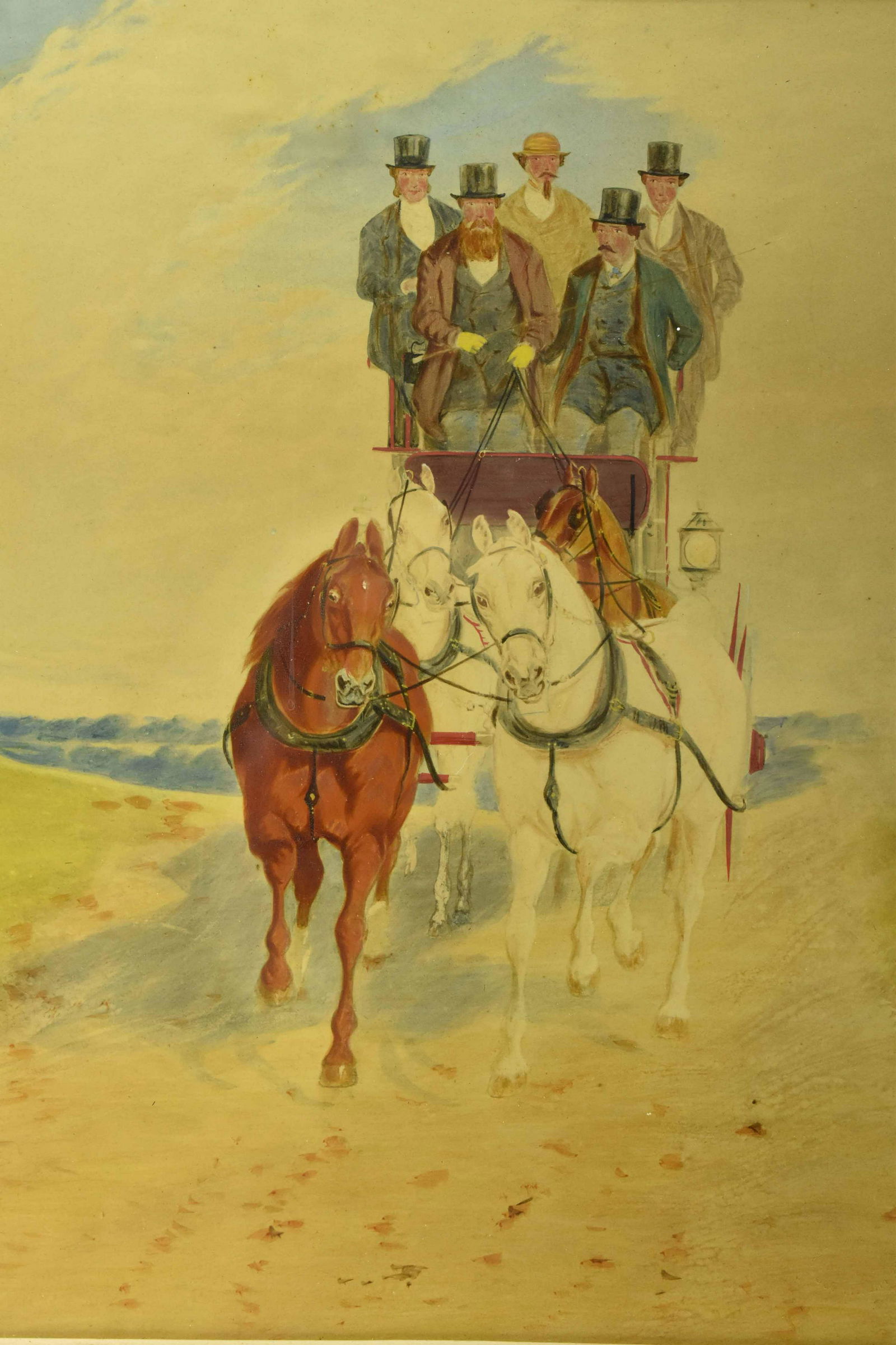 Antique Mixed Media Stagecoach Scene (1 of 7)