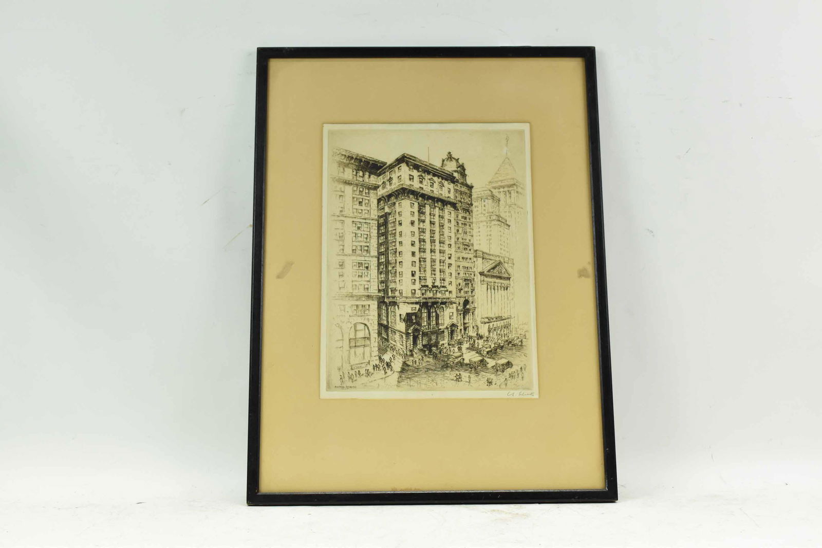 Anton Schutz Etching of Philadelphia City Scene (1 of 6)