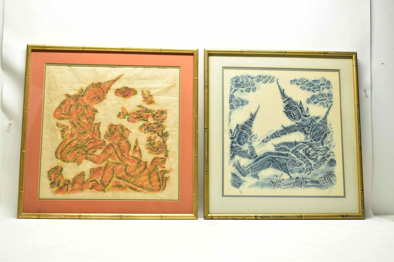 Two Framed Thai Temple Rubbings (1 of 4)