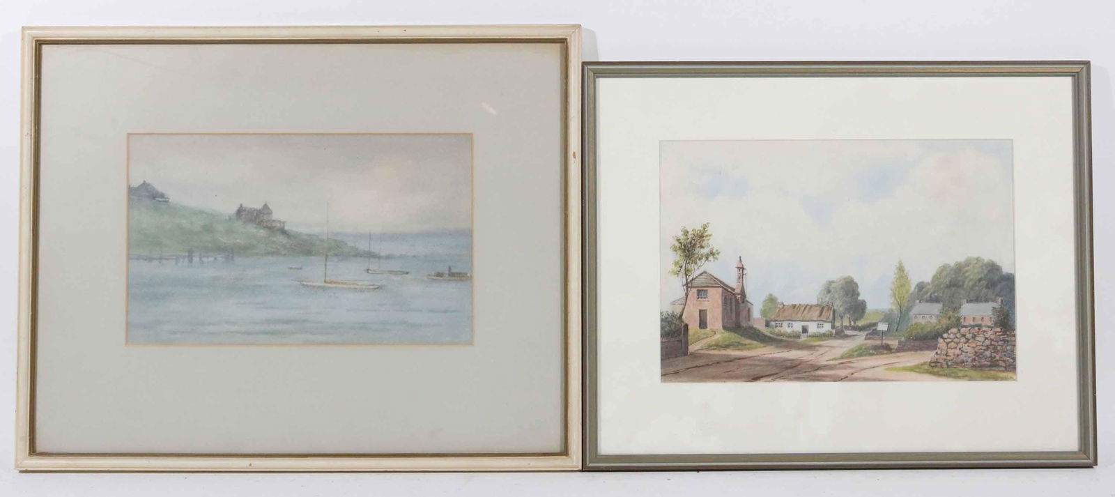 Two Mixed Medias on Paper, Landscapes (1 of 3)