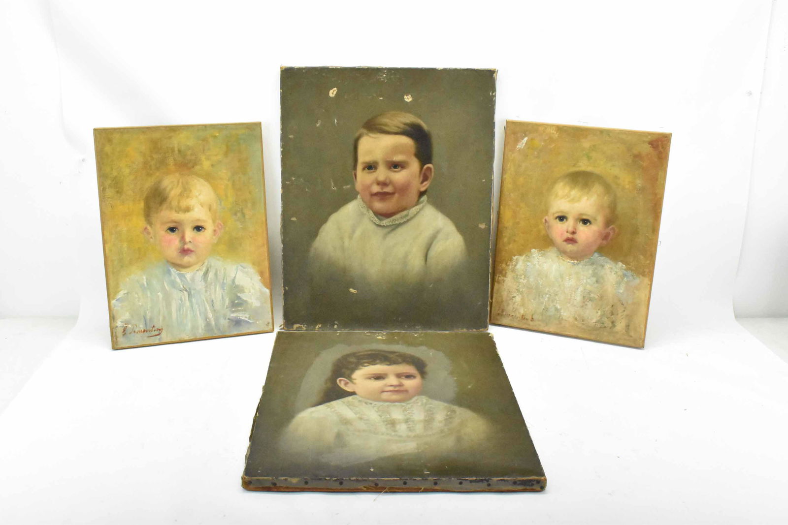 Four Oil on Canvas Portraits of Children (1 of 12)