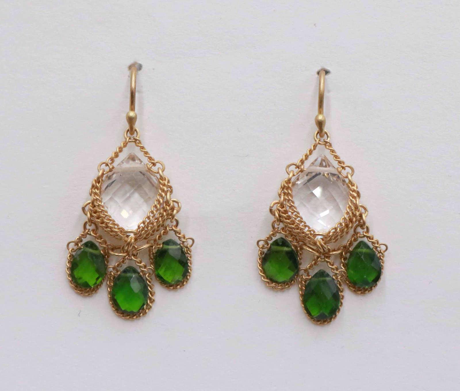 Anthony Nak 18k Gold Dangle Earrings: Apx. 3.45 dwt.