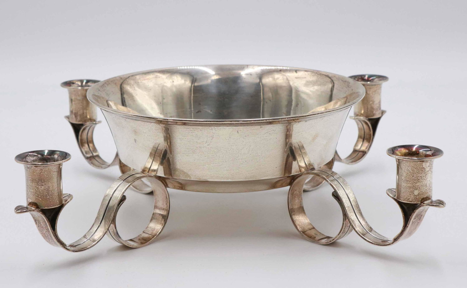 Tiffany & Co. Sterling Silver Epergne: Marked underside. Apx. 32 T.O. 4"h x 16-1/4"dia.