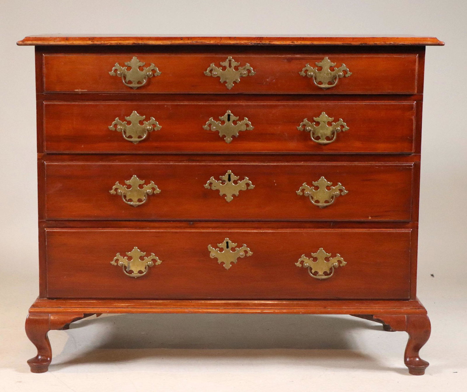 Chippendale Cherrywood Chest of Drawers: New England, 1750-1780 33"h x 40-1/2"w x 19-1/2"d