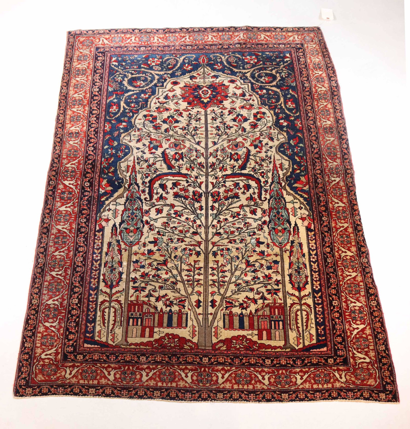 Fereghan Sarouk Prayer Rug: North Persia, late 19th C. Apx. 77"l x 51"w Minor end losses. Provenance: Property from the Estate of Robert K. Johnson of Maine and South Carolina