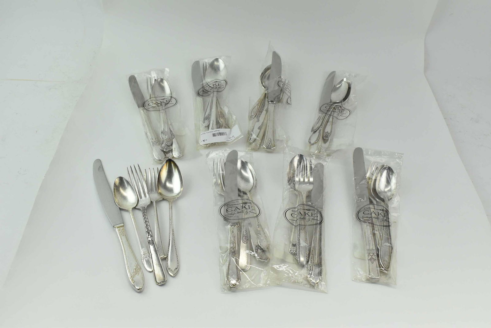 Eight 5-pc Assembled Sets of Silverplate Flatware (1 of 7)