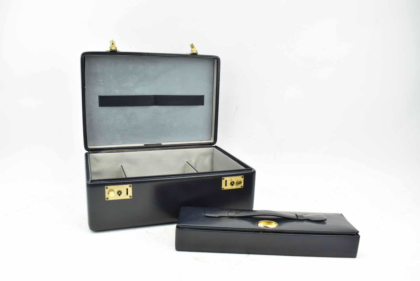 Asprey London Blue Leather Travel Jewelry Case (1 of 9)