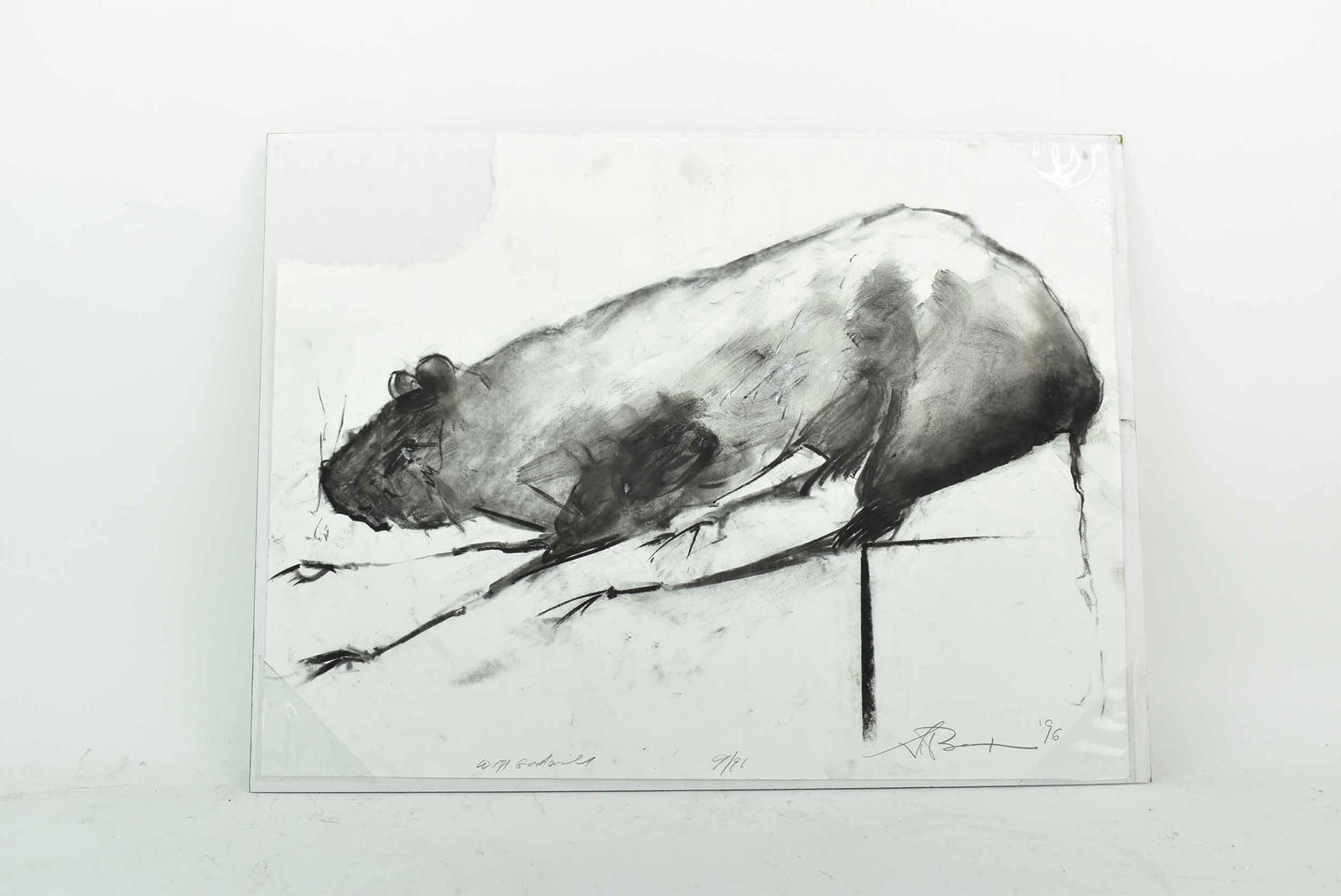 Stanley Boxer Mixed Media on Paper of Rodent (1 of 7)
