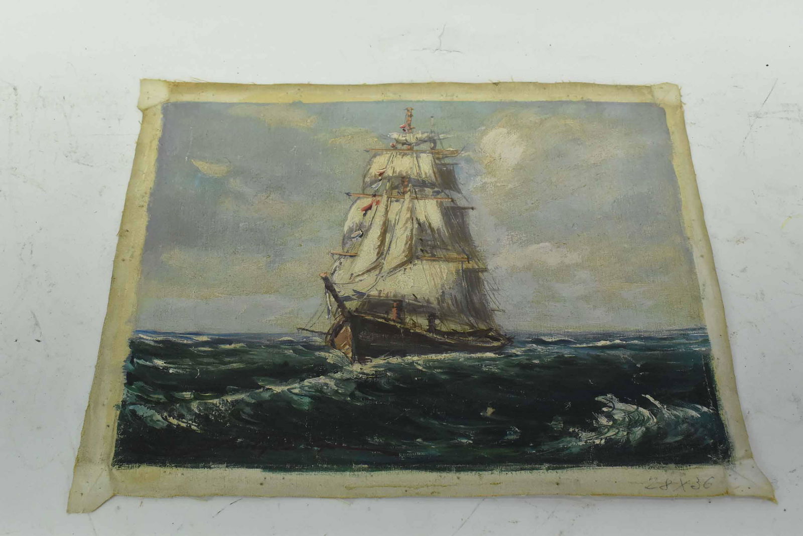Oil on Canvas of Sailing Ship (1 of 5)