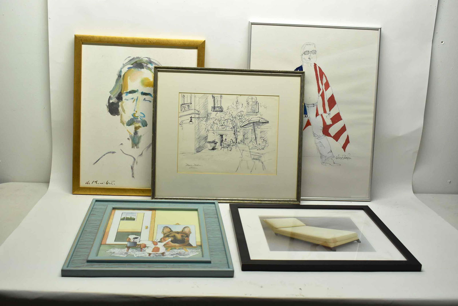 Group of Five Assorted Art Works (1 of 7)