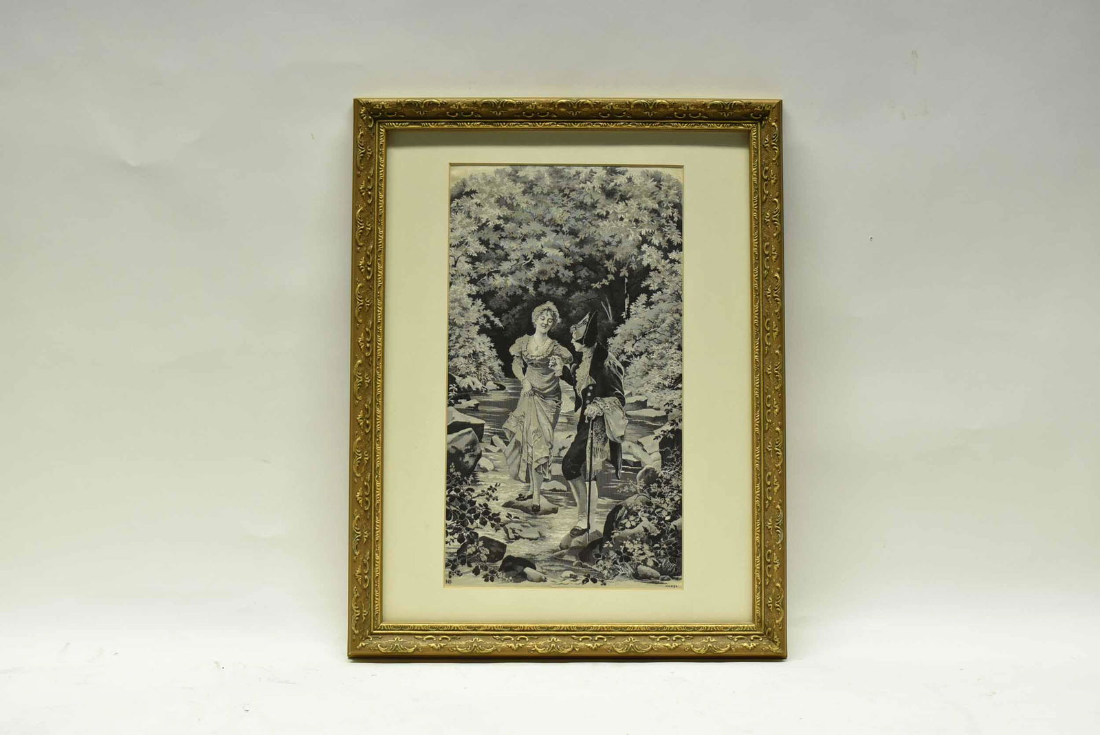 Framed Needlework of Continental Couple (1 of 6)