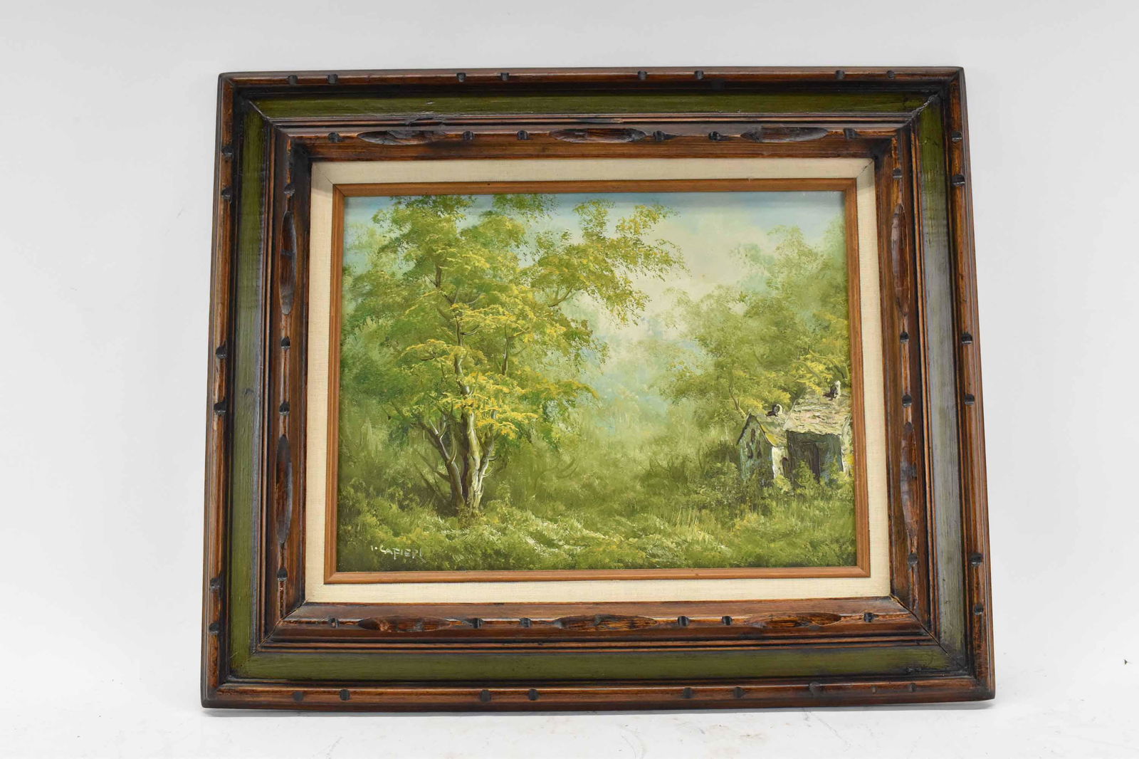 Cafieri Oil on Canvas Forest Cottage Scene (1 of 5)