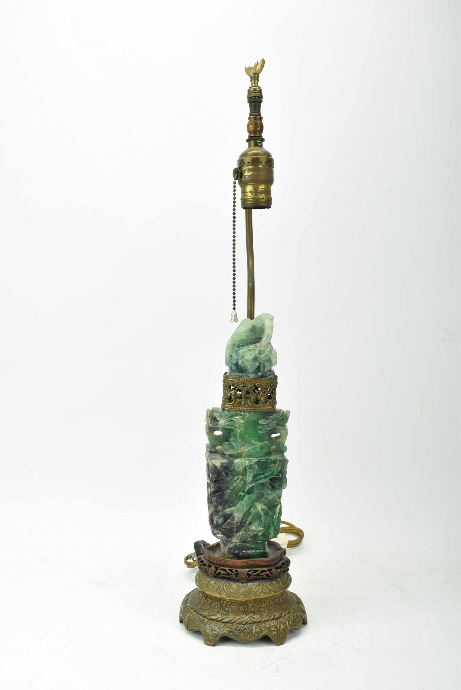 Chinese Green Hardstone Urn Form Table Lamp (1 of 8)