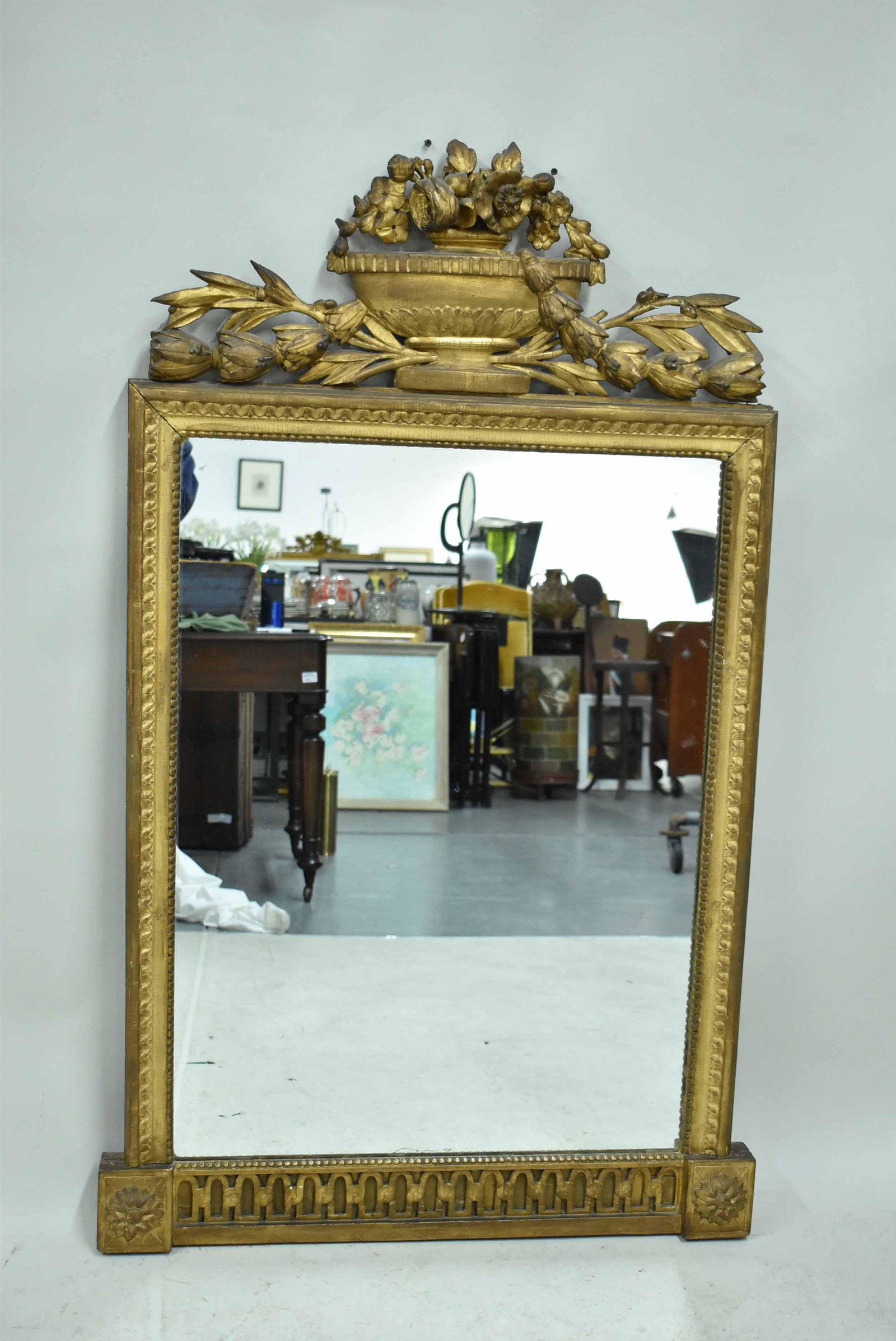 Antique Giltwood Mirror with Urn (1 of 12)