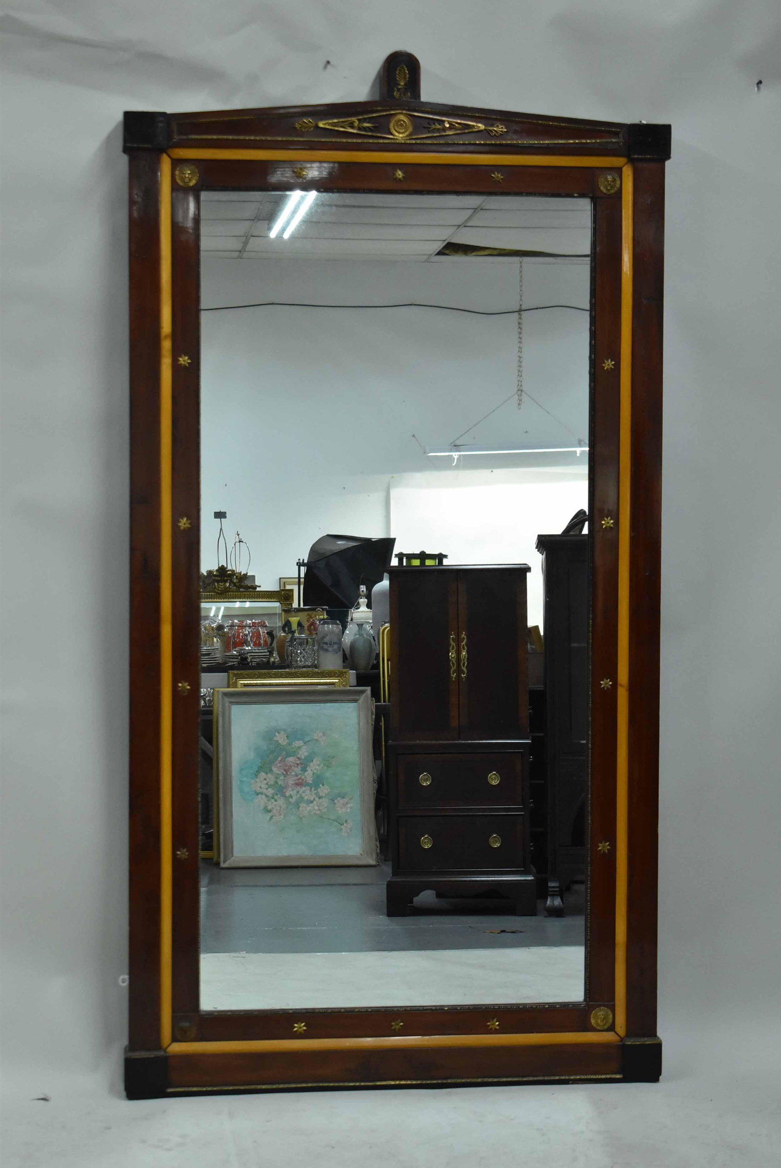Large French Empire Style Mahogany Mirror (1 of 10)