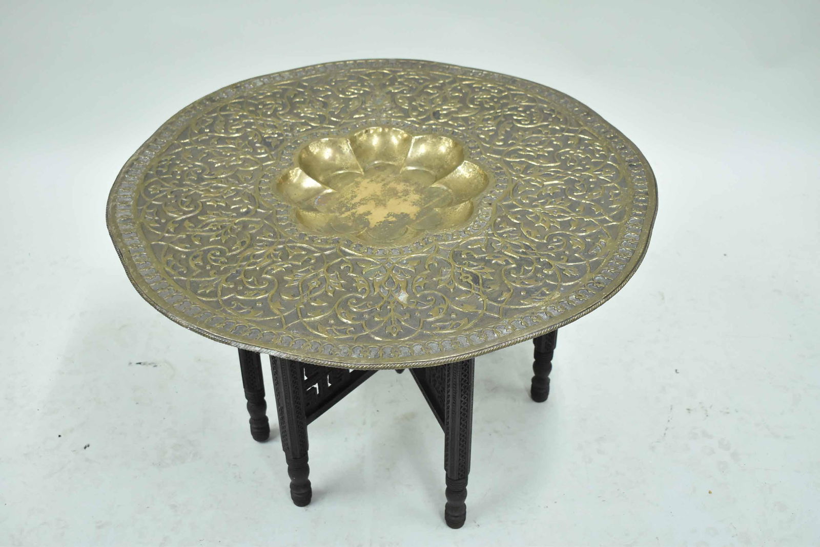 Vintage Moroccan Brass Top Tray Table (1 of 5)