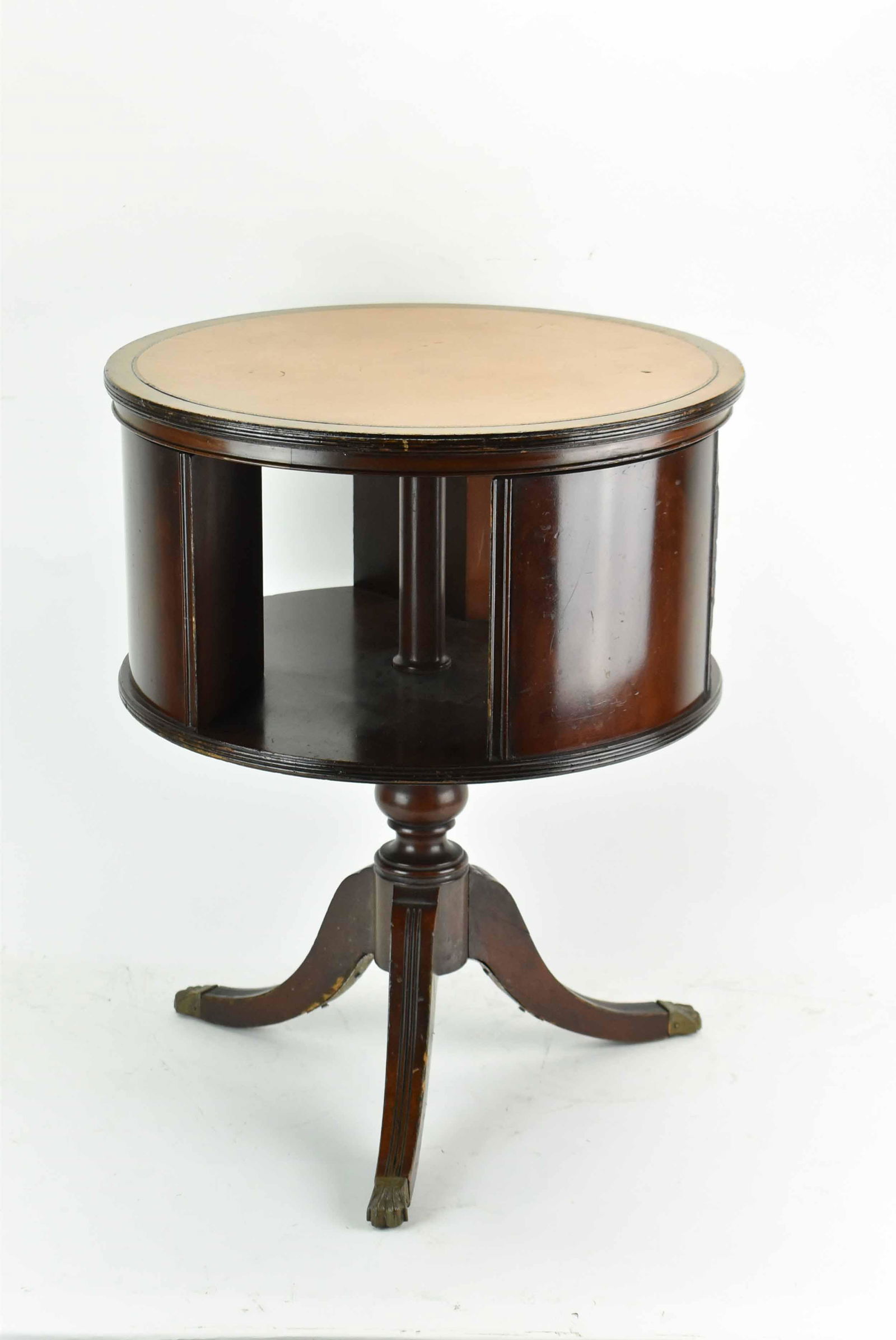 John Stuart Mahogany Round Rotating End Table (1 of 9)