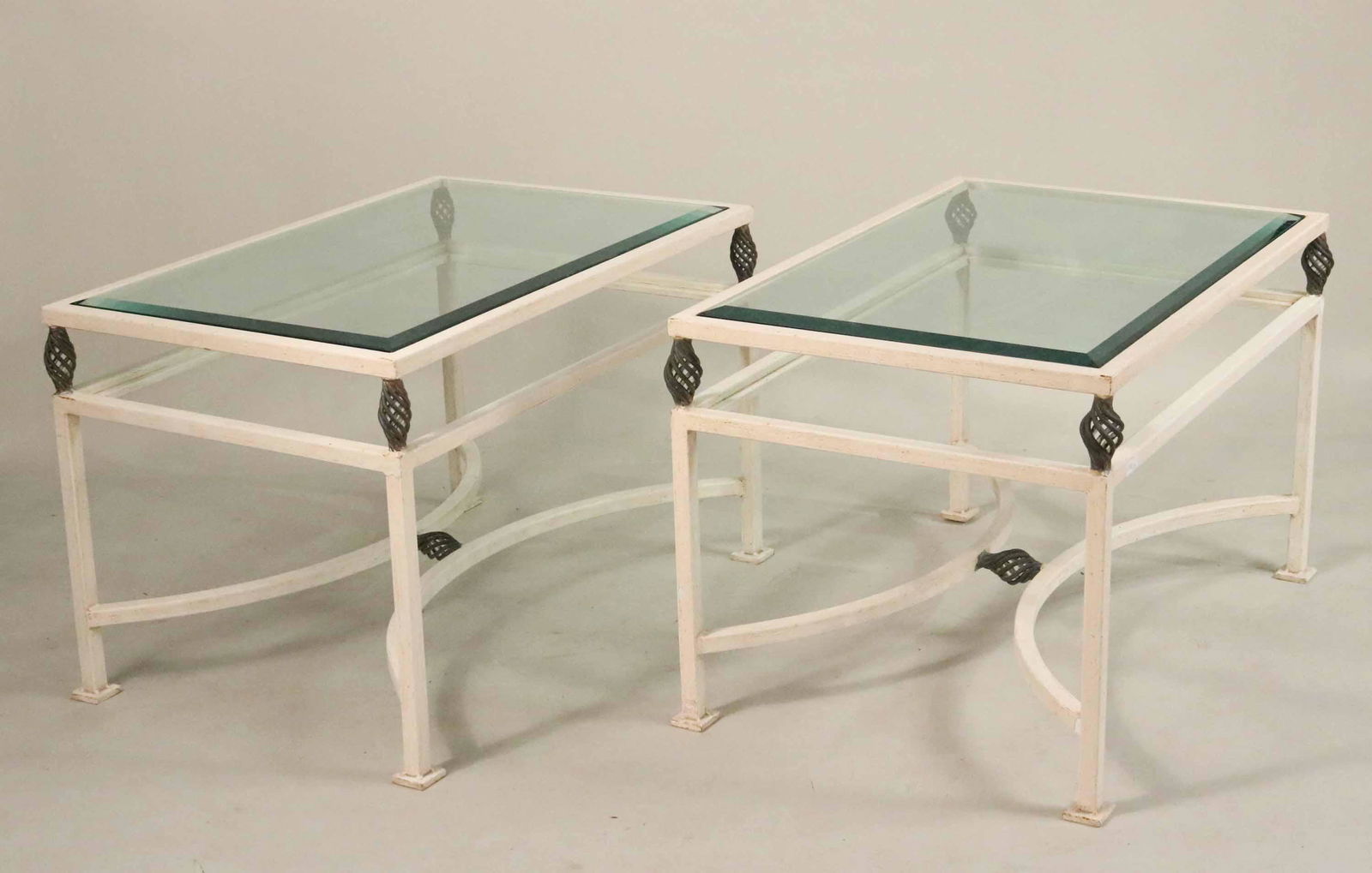Pair of Contemporary White-Painted Iron Tables (1 of 5)