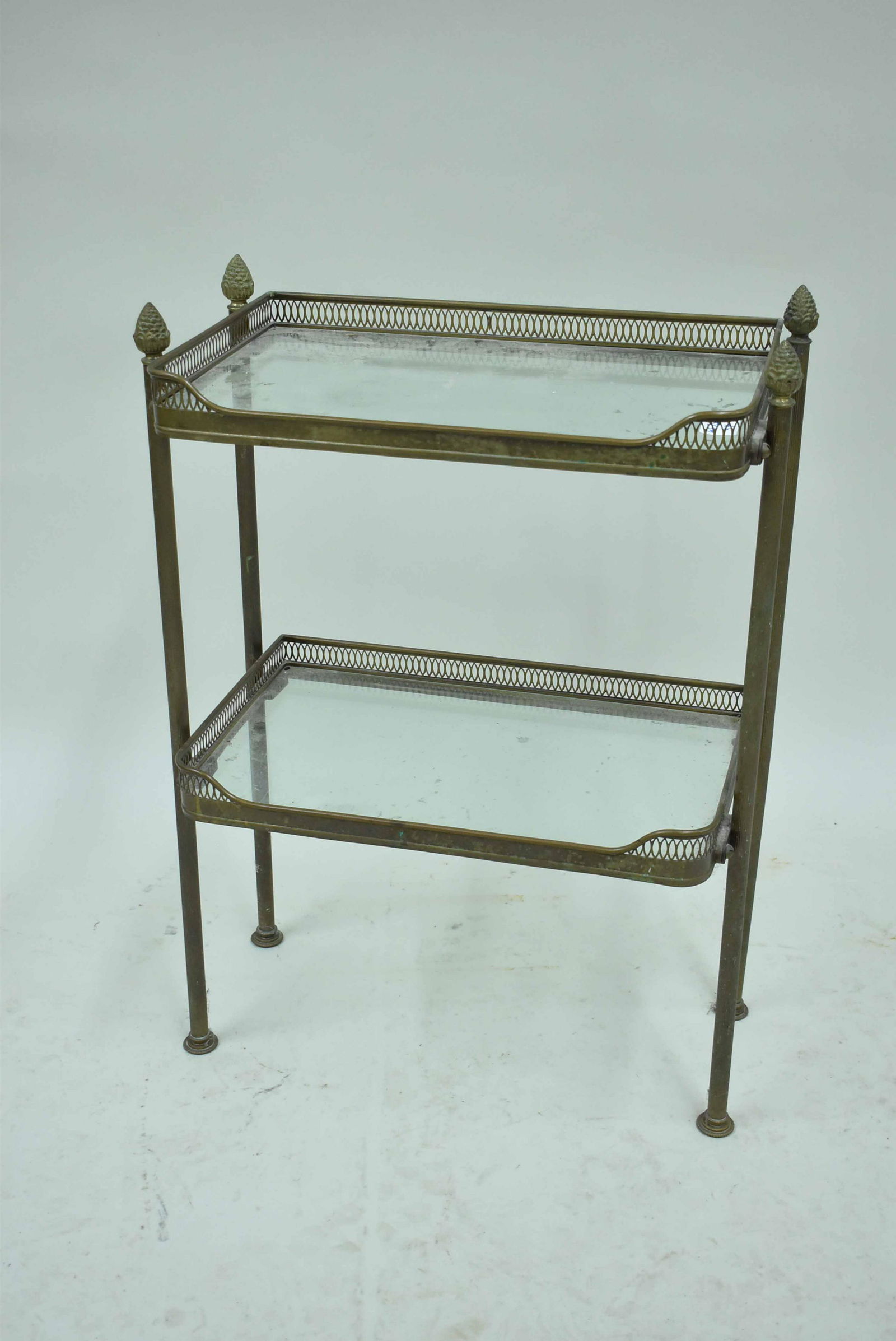 Brass 2 Tier Glass Etagere (1 of 5)