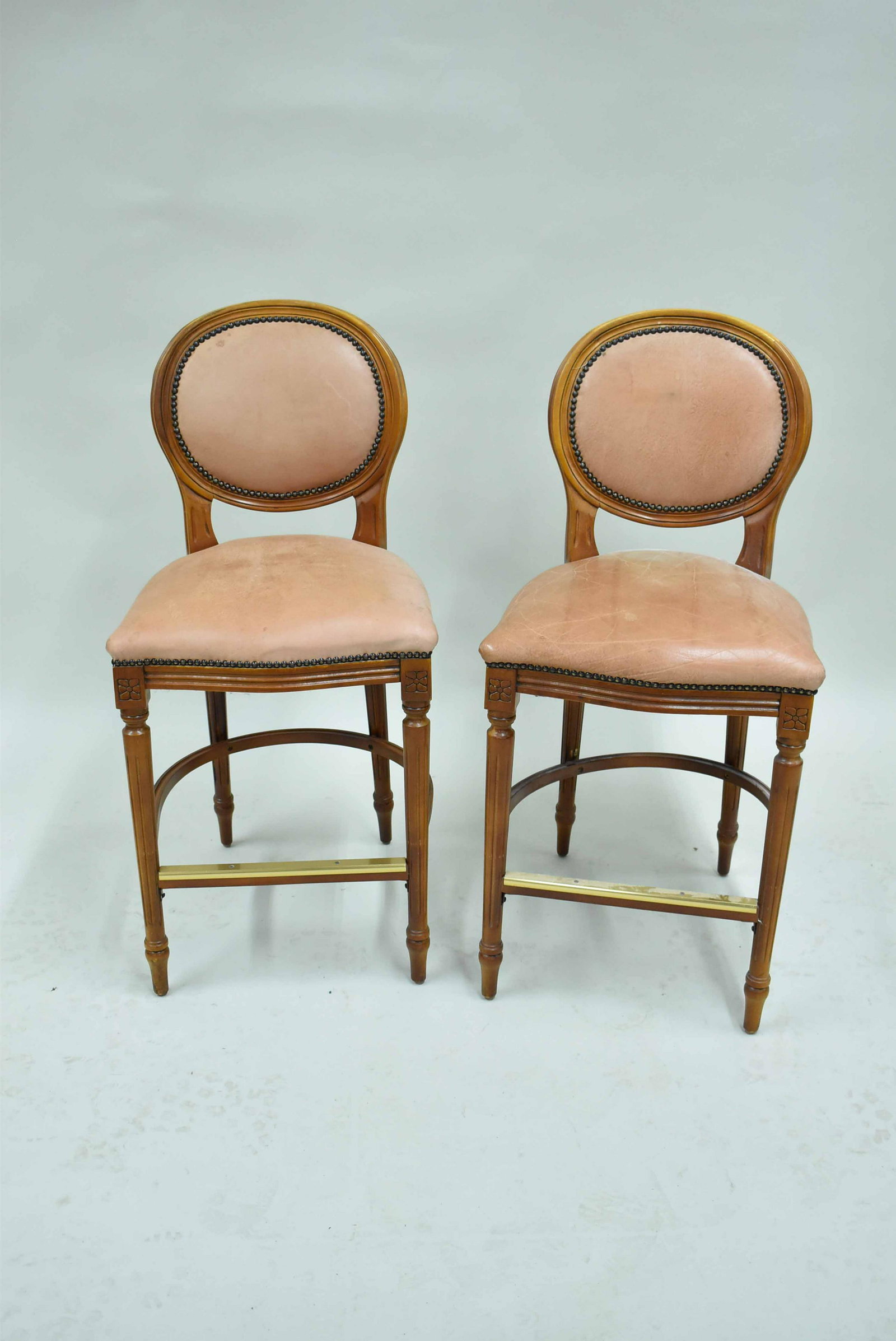 Pair of Louis XVI Style Counter Stools (1 of 8)