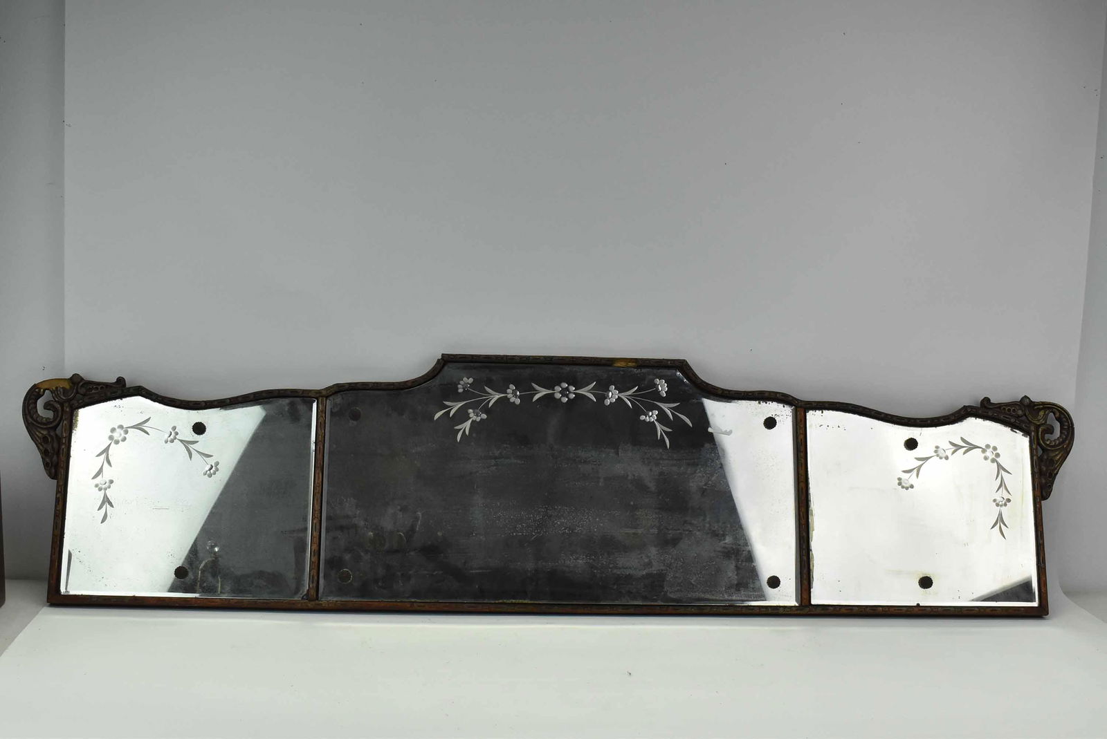 Victorian Three Part Hanging Wall Mirror (1 of 4)