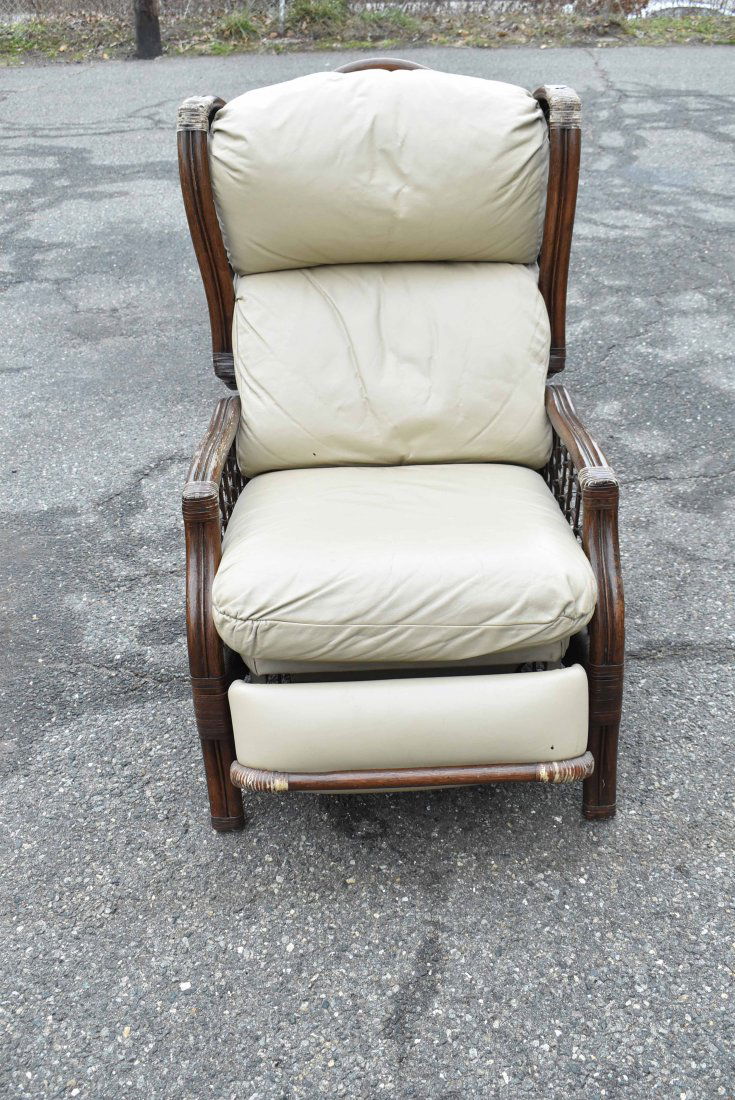 Burris Rattan Leather Reclining Chair (1 of 8)