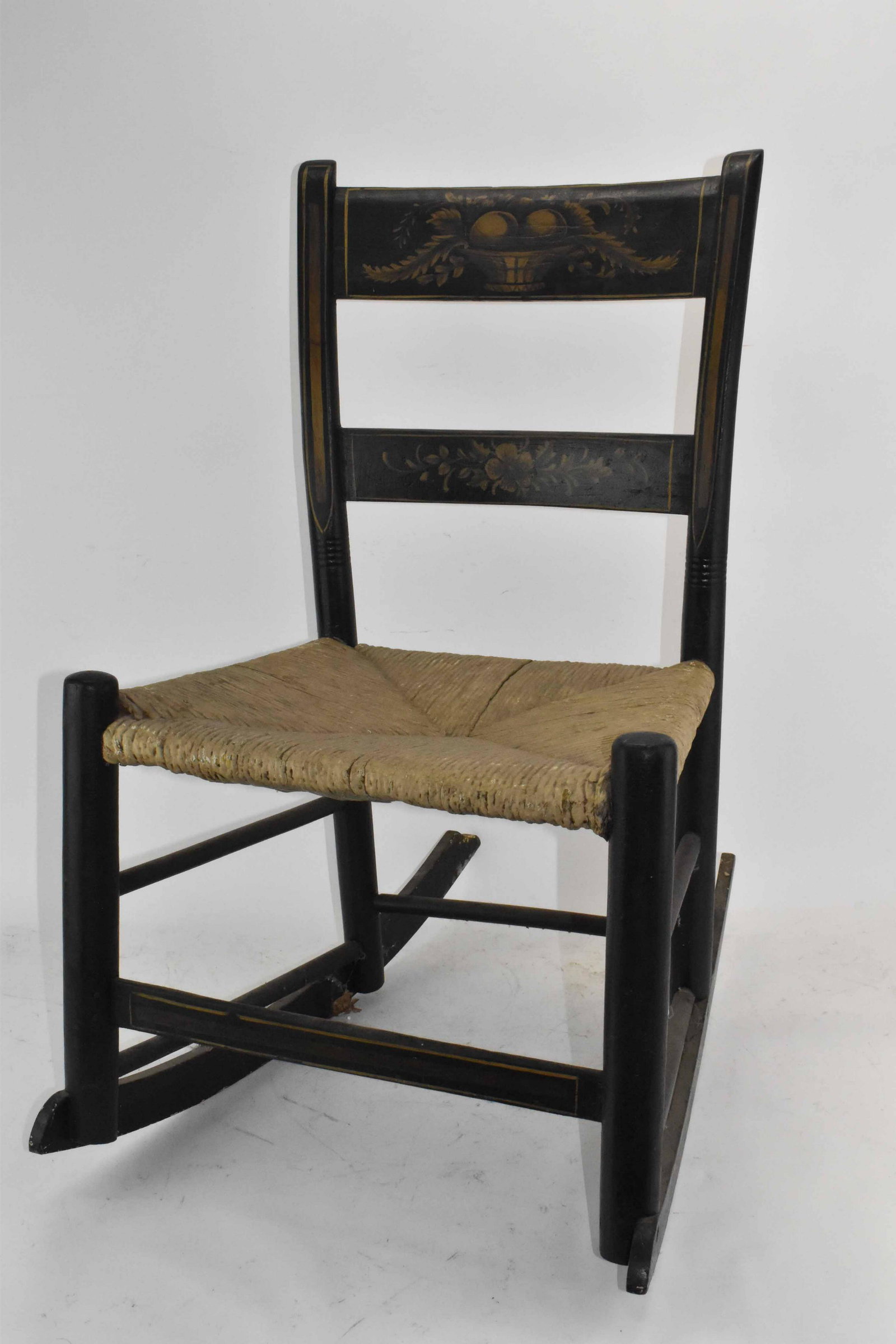 Small Black Painted and Stencil Decorated Rocker (1 of 4)