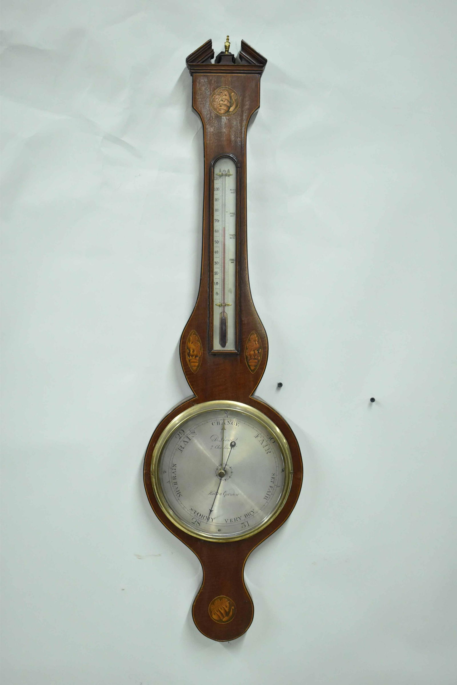 D. Lione English Mahogany Wall Barometer (1 of 9)