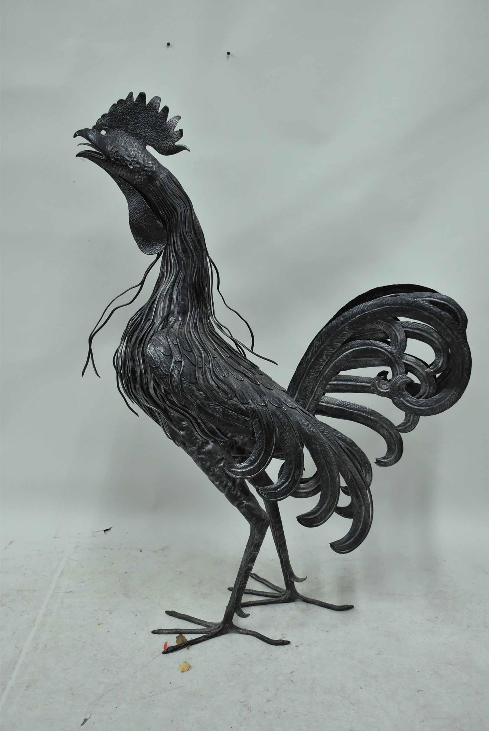 Large Hand Crafted Metal Rooster Sculpture (1 of 5)