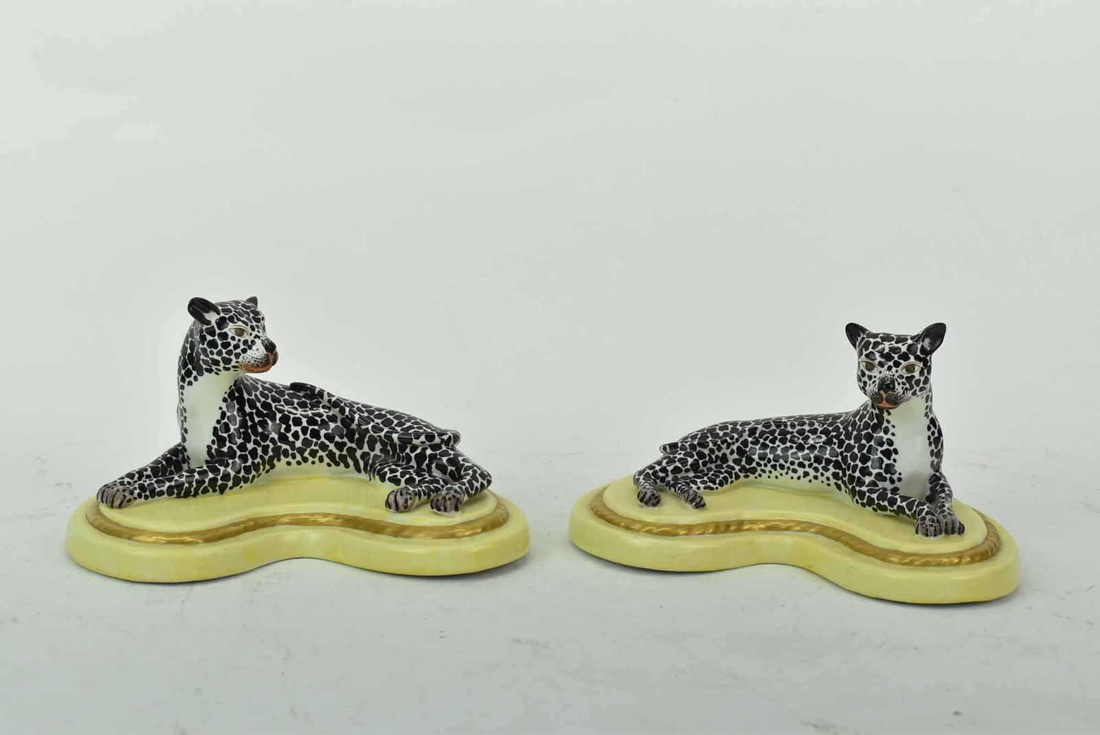 Pair of Italian Porcelain Leopard Figurines (1 of 6)