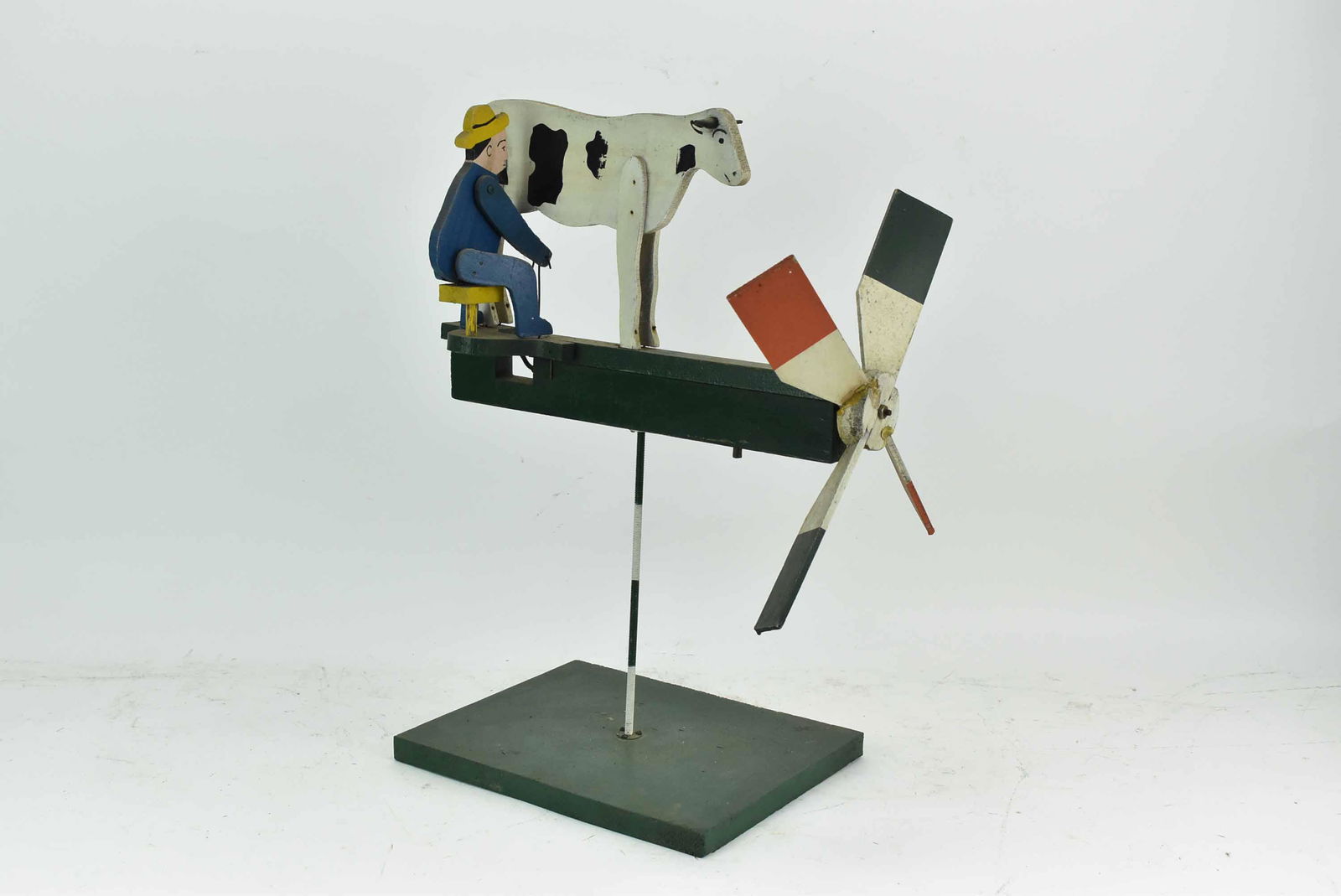 Vintage Wooden Milking Cow Whirligig (1 of 5)