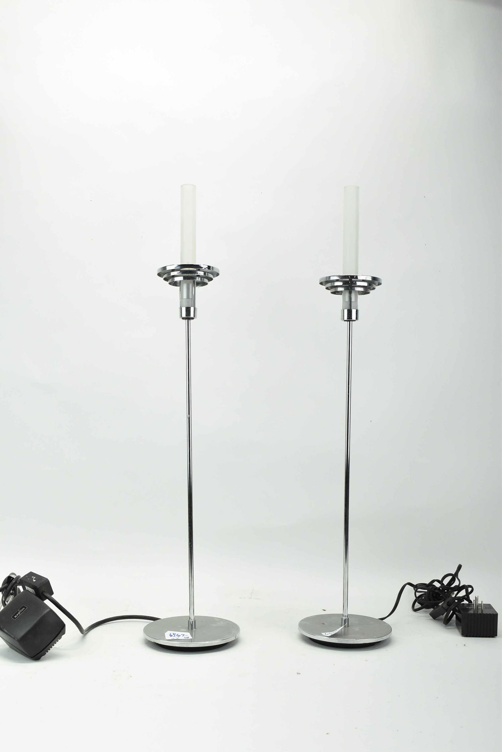 Pair of Modern Chrome Table Lamps (1 of 5)