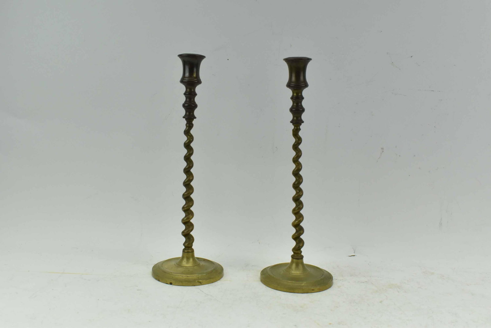 Pair of Brass Barley Twist Candlestick Holders (1 of 3)