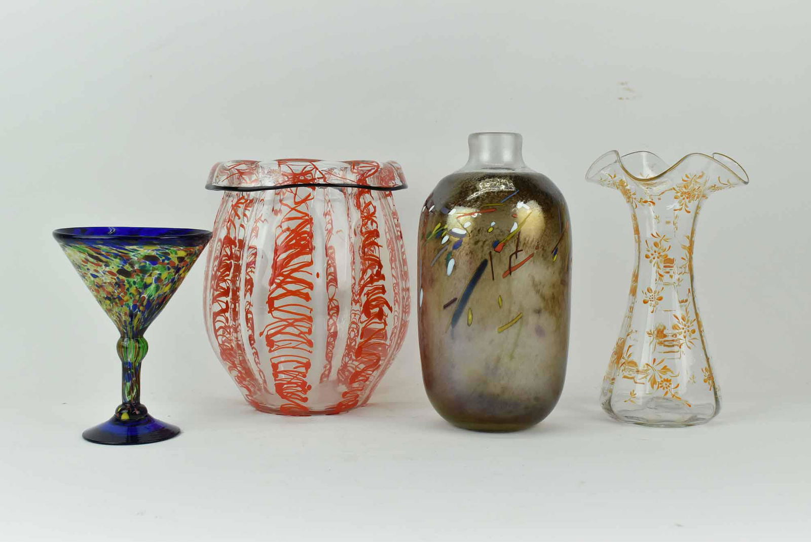 Three Assorted Art Glass Vases (1 of 8)
