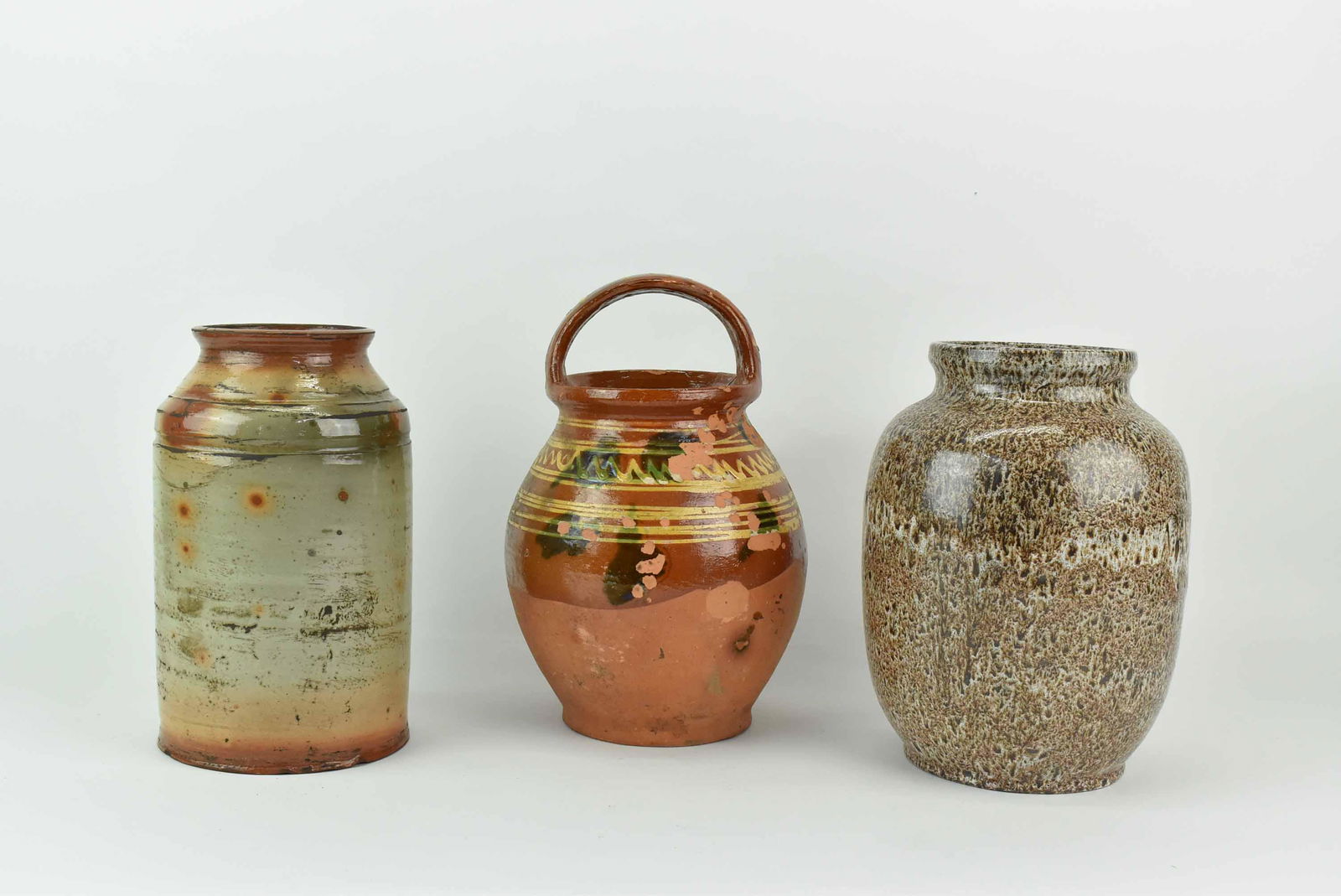 Antique French Pottery Handled Vessel (1 of 8)