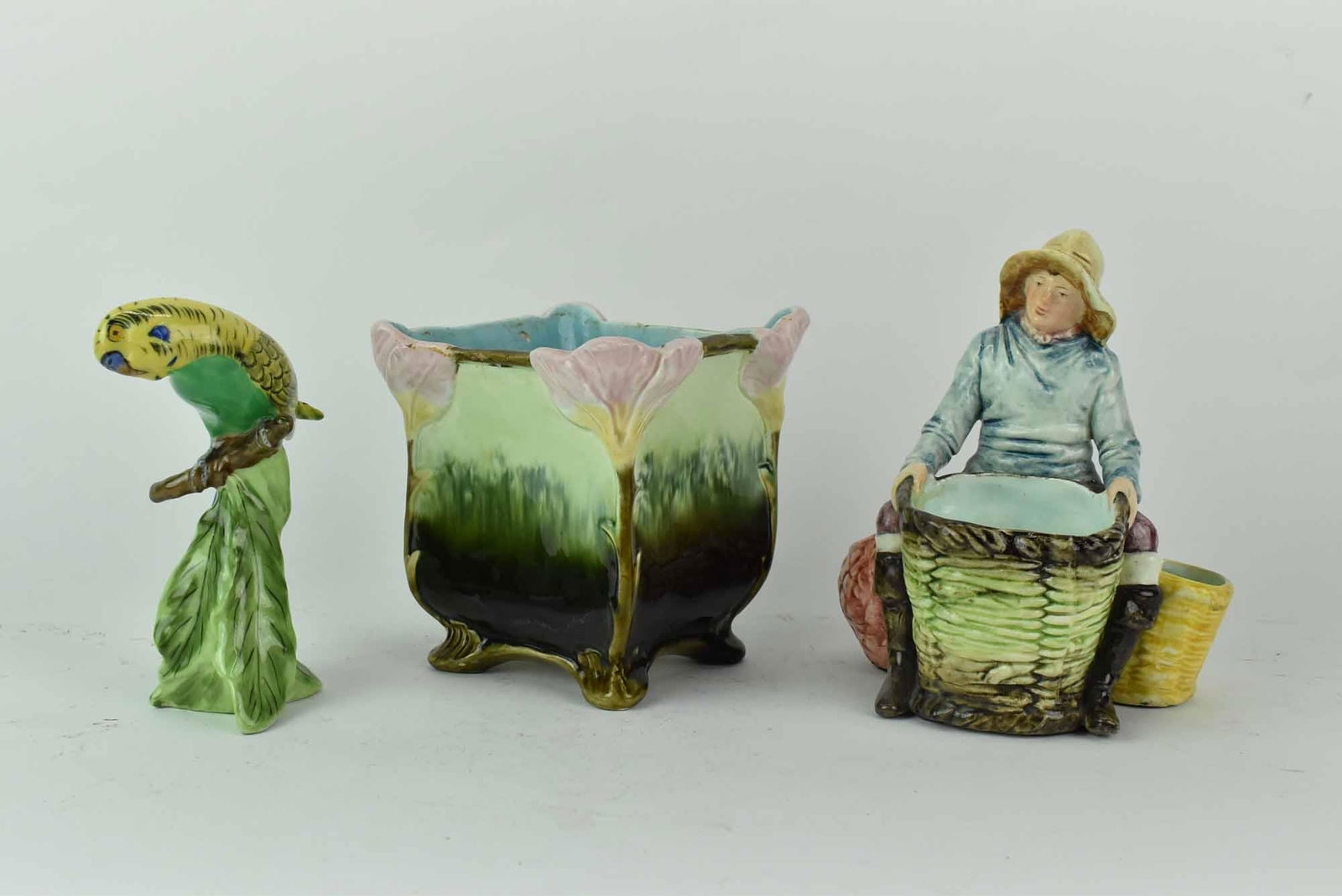 Antique Majolica Figural Match Cigar Holder (1 of 8)